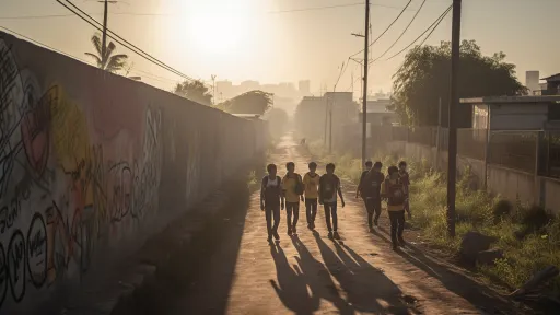 Beberapa murid berangkat ke sekolah.